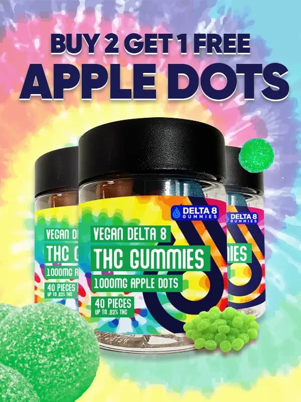 Buy 2 Get 1 Free Delta 8 Vegan Apple Dots