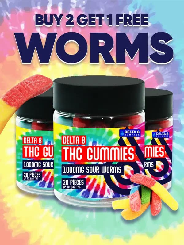 Buy 2 Get 1 Free Delta 8 Sour Worms